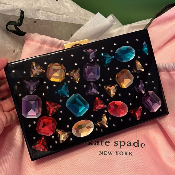 NWT! kate spade Sweet Treats Jeweled Resin Clutch - Picture 8 of 14